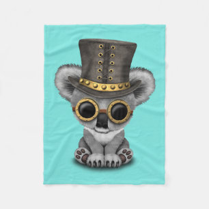 Couverture Polaire Ours de koala mignon de bébé de Steampunk