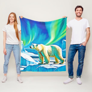 Couverture Polaire Ours de l'Arctique Lumières du Nord