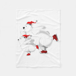 Couverture Polaire Ours de Noël Bébé Blanche en polaire