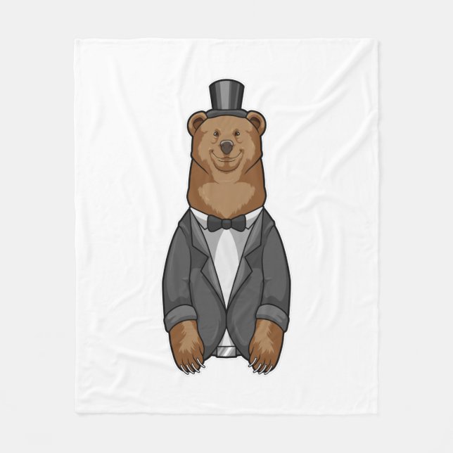 Couverture Polaire Ours en marié avec veste (Devant)