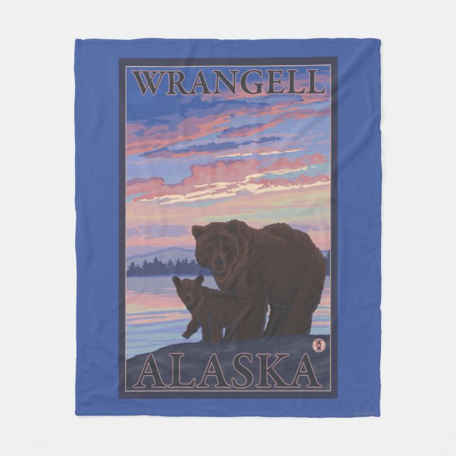 Couverture Polaire Ours et CUB - Wrangell, Alaska (Devant)