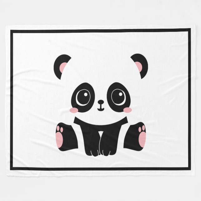 Couverture Polaire Ours Panda (Devant (Horizontal))