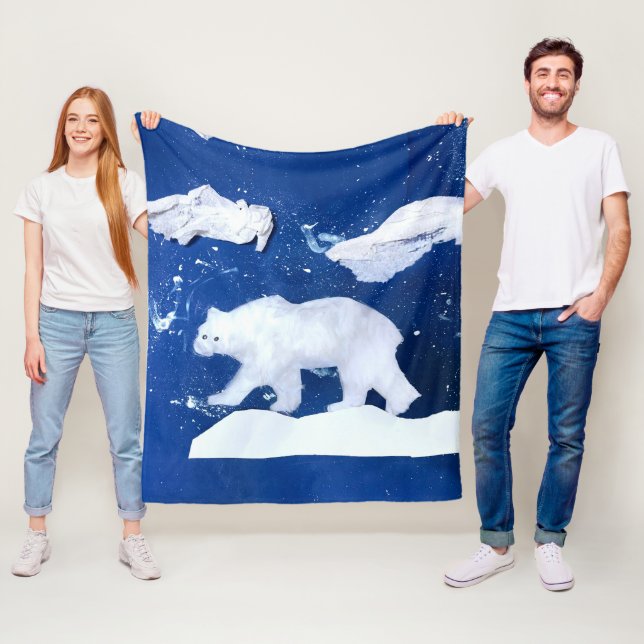 Couverture Polaire Ours polaire "Art by Kids" (En situation)