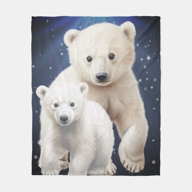 Couverture Polaire Ours polaire de minuit (Devant)