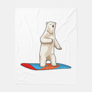 Couverture Polaire Ours polaire en Snowboardeur avec Snowboard