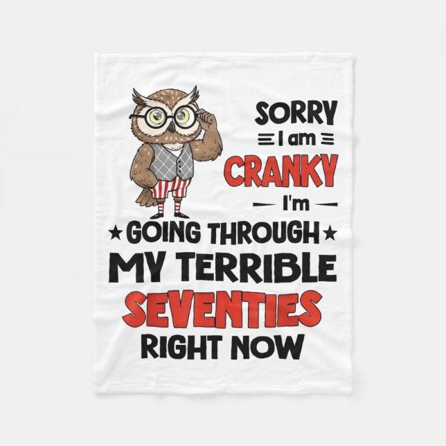 Couverture Polaire Owl Sorry I'm Cranky I'm Going Through My Terrible (Devant)