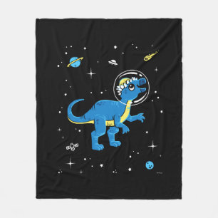 Couverture Polaire Pachycéphalosaurus Bleu Et Jaune Dinos Dans L'Espa