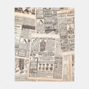 Couverture Polaire Pages de journaux avec publicité antique. La femme