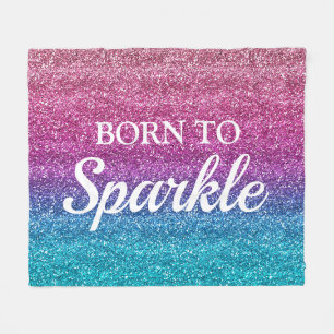 Couverture Polaire Paillettes Rose et Bleu Brillantes Nées pour Brill