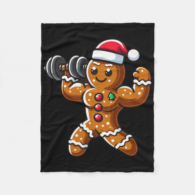 Couverture Polaire Pain d'épices de Noël Entraînement Homme haltérant (Devant)