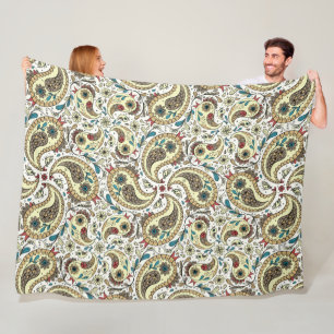 Couverture Polaire Paisers en jaune/brun et blanc