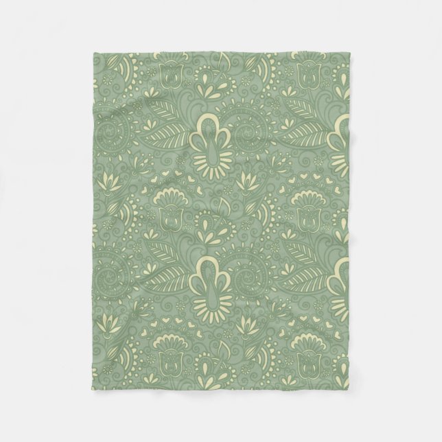 Couverture Polaire Paisley sage (Devant)