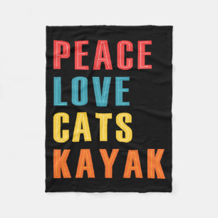 Couverture Polaire Paix Amour Chats Kayak Drôle Kayak Bateau Chat