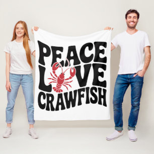 Couverture Polaire Paix Amour et écrevisses cajun