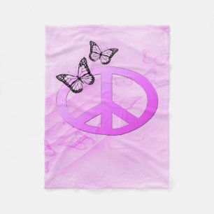 Couverture Polaire Paix rose