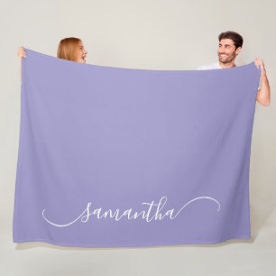 Couverture Polaire Pale Violet Blanc Classé Courbé Lavage Signature