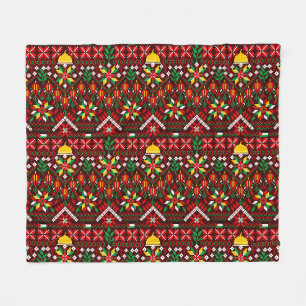 Couverture Polaire Palestine Tatreez Broderie traditionnelle