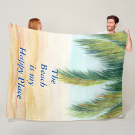 Couverture Polaire Palmier par jour ensoleillé sur la plage