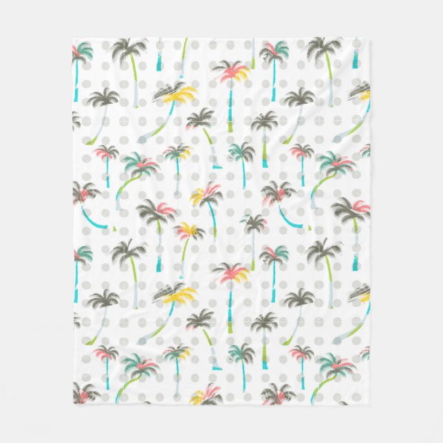 Couverture Polaire Palmiers d'aquarelle (Devant)