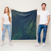 Palmiers vert foncé motif feuille
