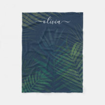 Palmiers vert foncé motif feuille