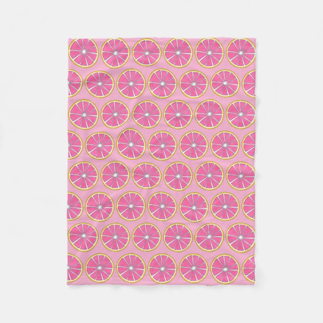 Couverture Polaire Pamplemousse rose jaune Citrus Fruit Fooit Slice (Devant)