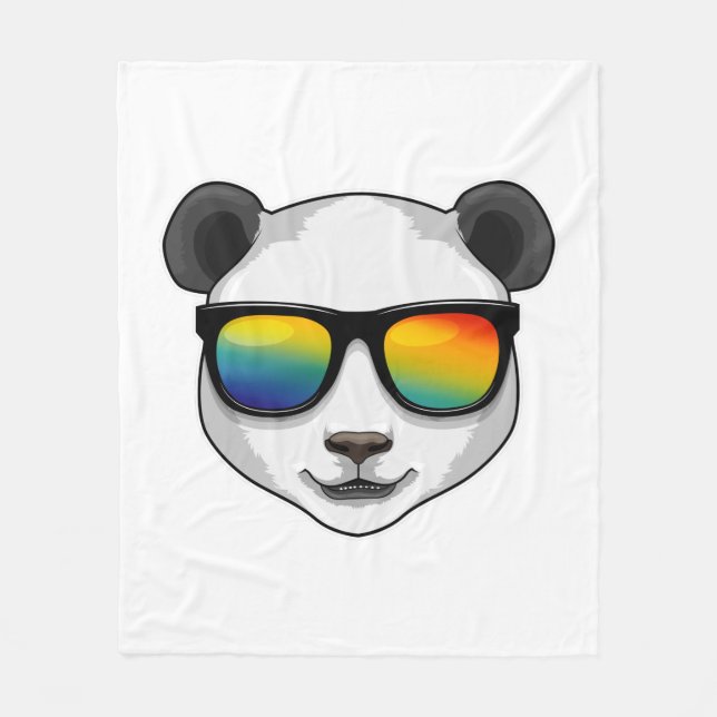 Couverture Polaire Panda avec lunettes de soleil (Devant)