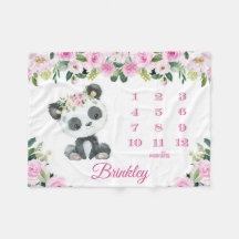 Panda Bear Baby Girl Monthly Milestone Baby