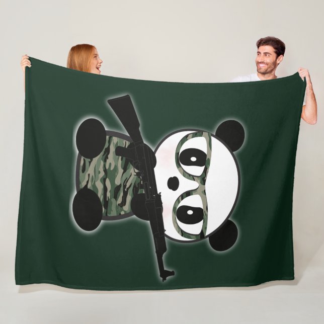 Couverture Polaire Panda Bear Blanche - Militaire Panda Bear Theme (En situation)