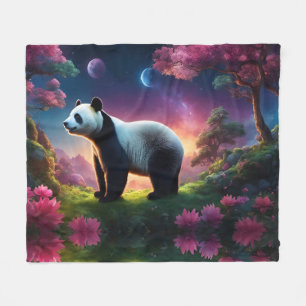Couverture Polaire Panda dans un jardin d'Imaginaires
