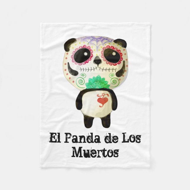 Couverture Polaire Panda du jour des morts (Devant)