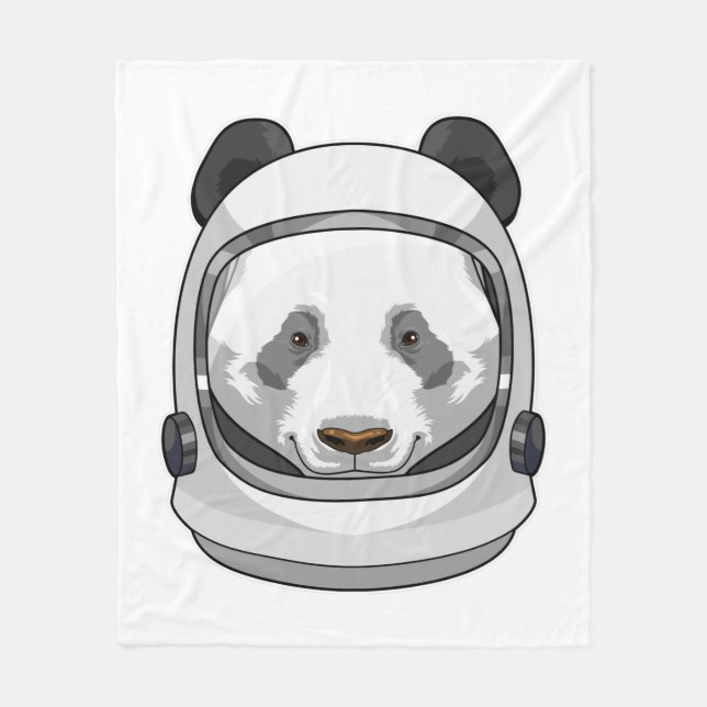 Couverture Polaire Panda en astronaute avec casque (Devant)