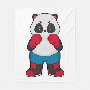 Couverture Polaire Panda en boîte avec gants de boxe