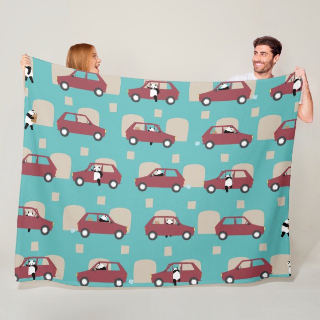 Couverture Polaire Panda Panda Pan red (En situation)