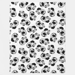 Couverture Polaire Panda Play Fleece Blanche, Grande