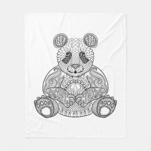 Couverture Polaire Panda tribal inspiré