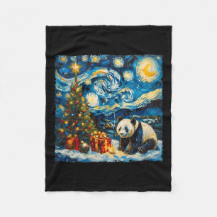 Couverture Polaire Panda Van Gogh Style Nuit étoilée Noël hiver