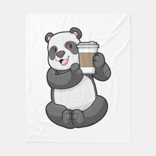 Couverture Polaire Panda with Coffee to go