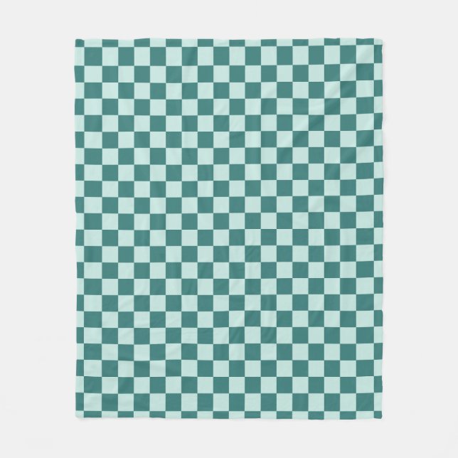 Couverture Polaire Panneau de contrôle Motif bleu vert À damiers (Devant)