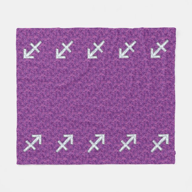 Couverture Polaire Panneau Zodiac Pearl Sagittarius Fuchsia Camo numé (Devant (Horizontal))