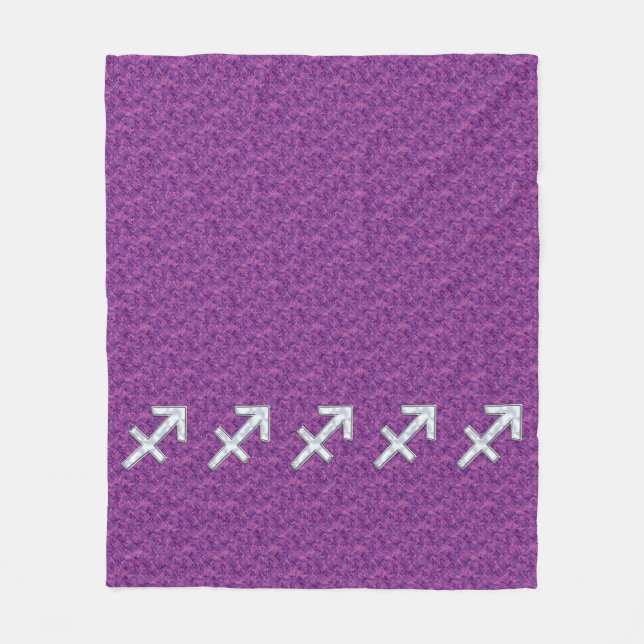 Couverture Polaire Panneau Zodiac Pearl Sagittarius Fuchsia Camo numé (Devant)