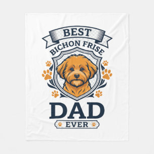 Couverture Polaire Papa Bichon Frise pour toujours Empreintes de patt