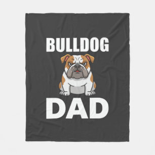 Couverture Polaire Papa Bouledogue Dessin Animé Amateur de Chien