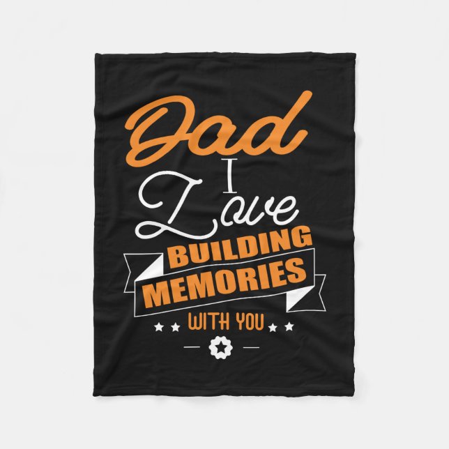 Couverture Polaire Papa Cadeau Amour Construire des souvenirs avec to (Devant)