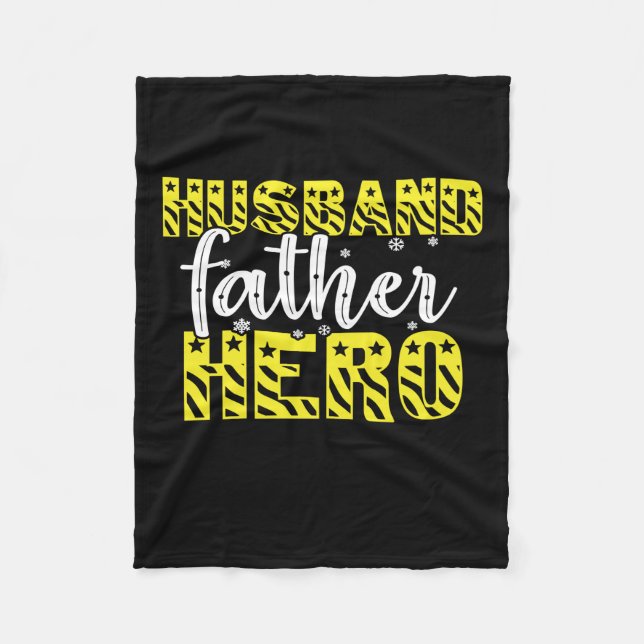 Couverture Polaire Papa Cadeau Mari Père Héros (Devant)