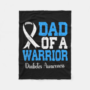 Couverture Polaire Papa D'Un Guerrier T1D Sensibilisation au diabète