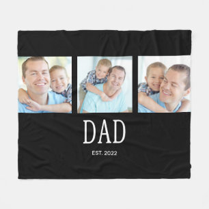 Couverture Polaire Papa établi 3 Photo Noir