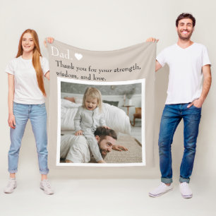 Couverture Polaire Papa, Merci Pour - Photo Et Texte Personnalisés