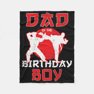 Couverture Polaire Papa Of The Birthday Karate Taekwondo Boy Martial 