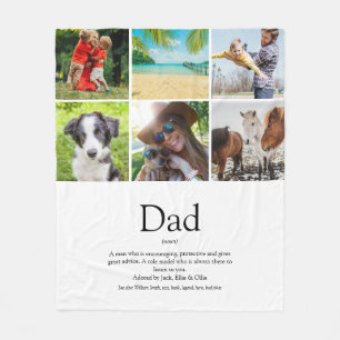 Couverture Polaire Papa père Définition 6 Collage de photos Amusant